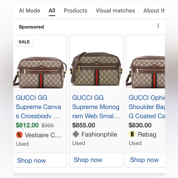 Gucci GG Supreme Ophidia Crossbody Shoulder Bag - Picture 10 of 17